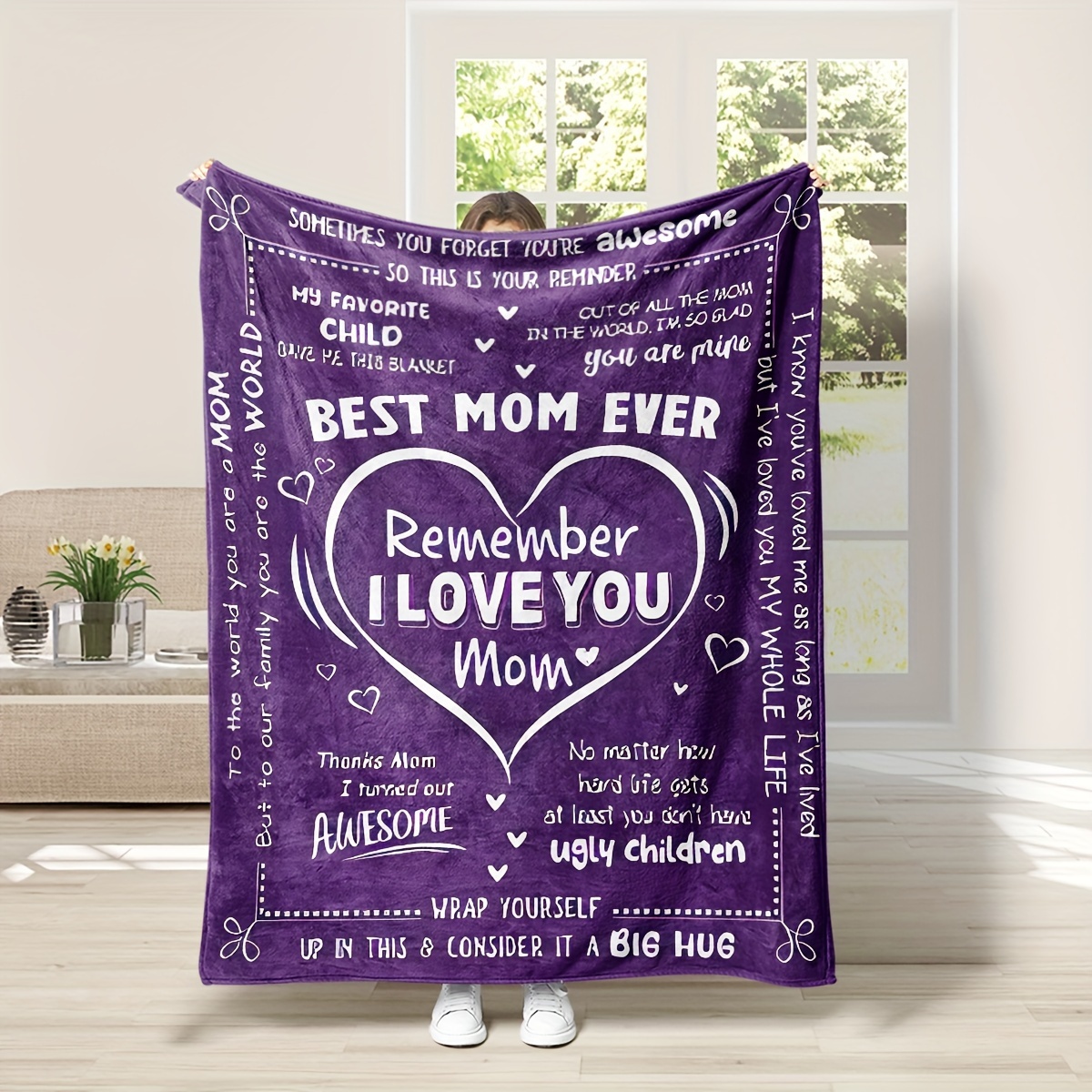 Gifts For Mom Blanket, Mom Gifts From Daughter Son, Best Mom Ever