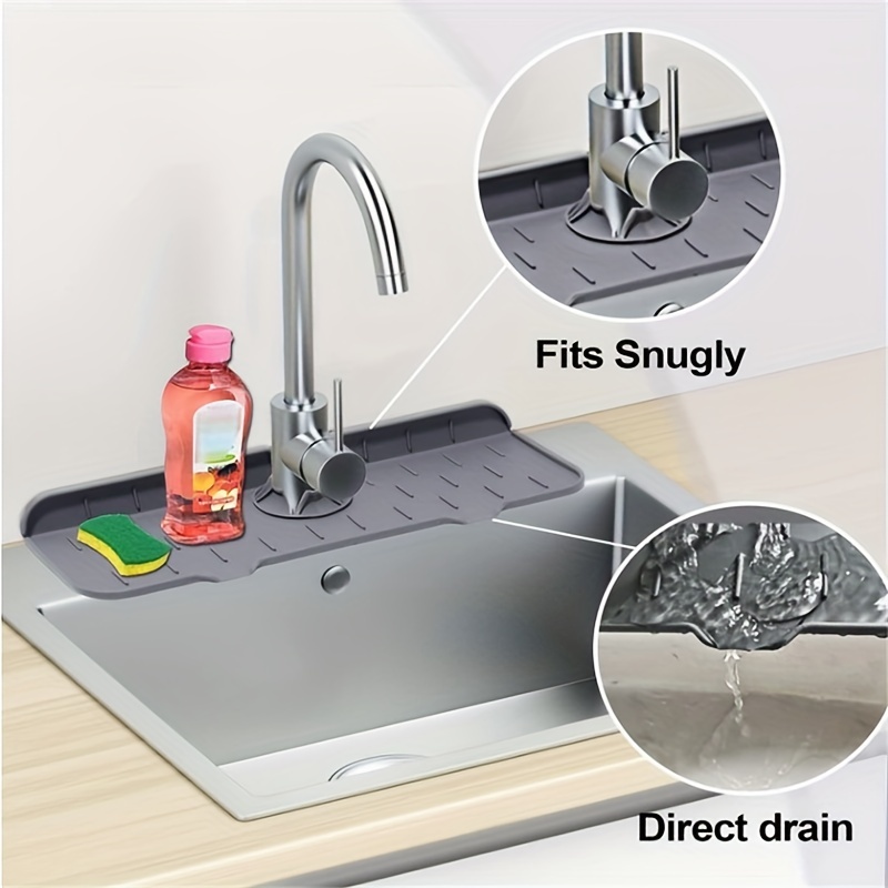 Silicone Faucet Multi functional Sink Drain Mat Anti splash - Temu