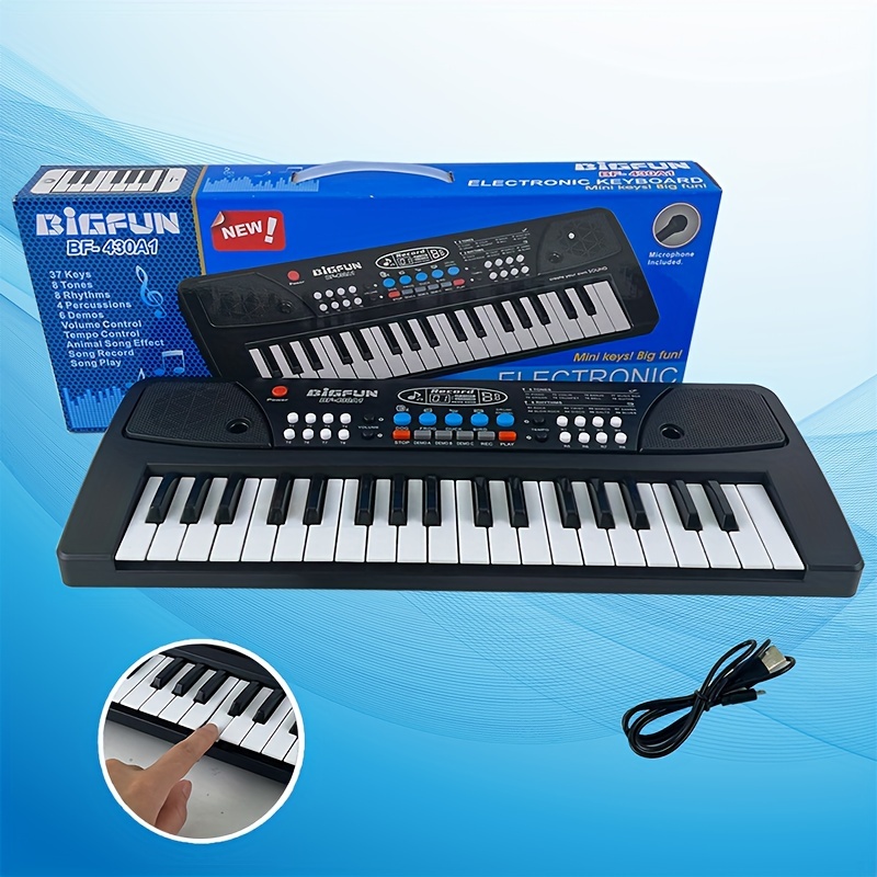 Claviers électroniques,BF‑3738 Piano électrique à Clavier Musical avec 37  Touches pour Instrument éf pour Débutants (Bleu) : :  Muziekinstrumenten