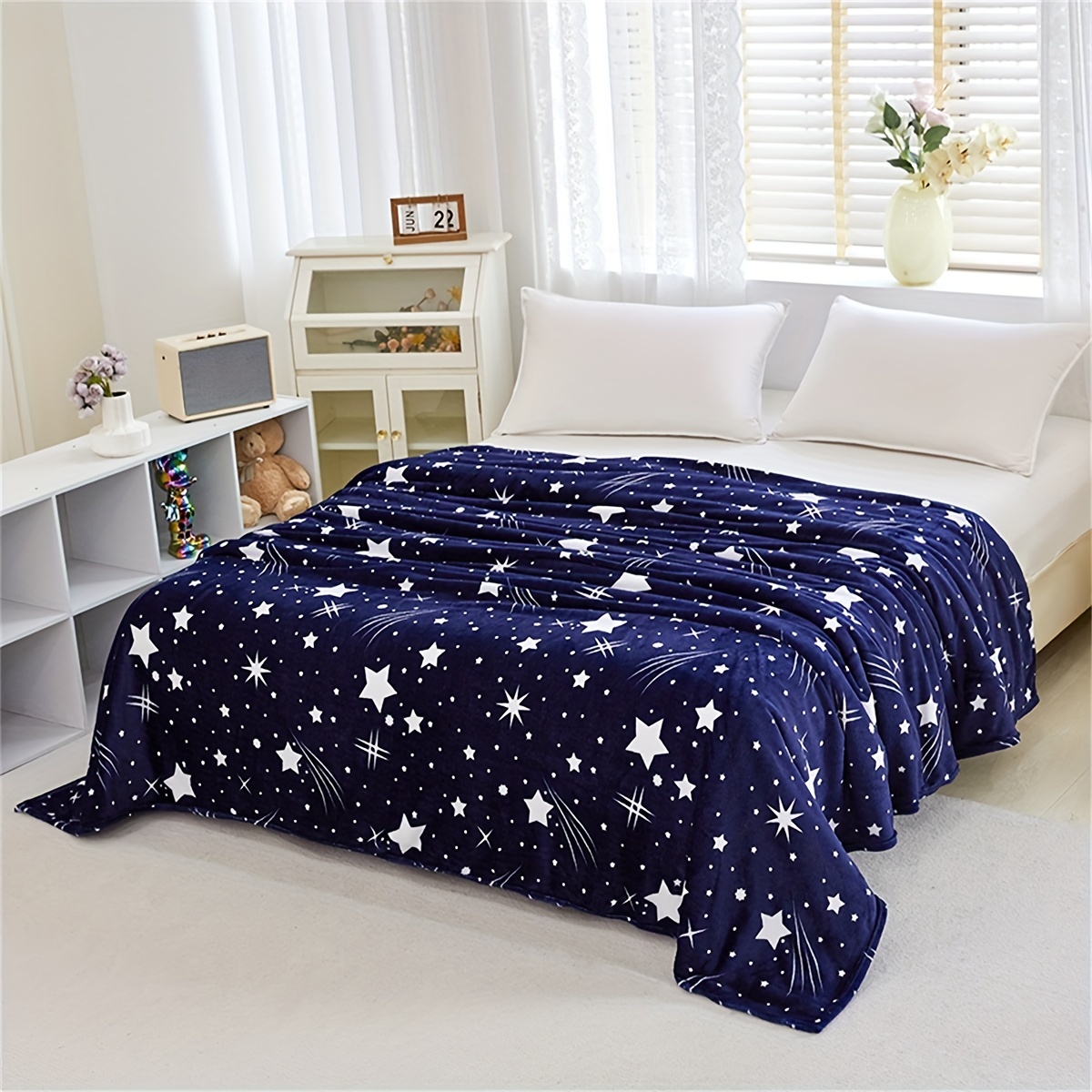 

1pc Meteor Pattern Bed Blanket, Soft Warm Throw Blanket Nap Blanket For Couch Sofa Office Bed Camping Travel, Multi-purpose Gift Blanket For All Season