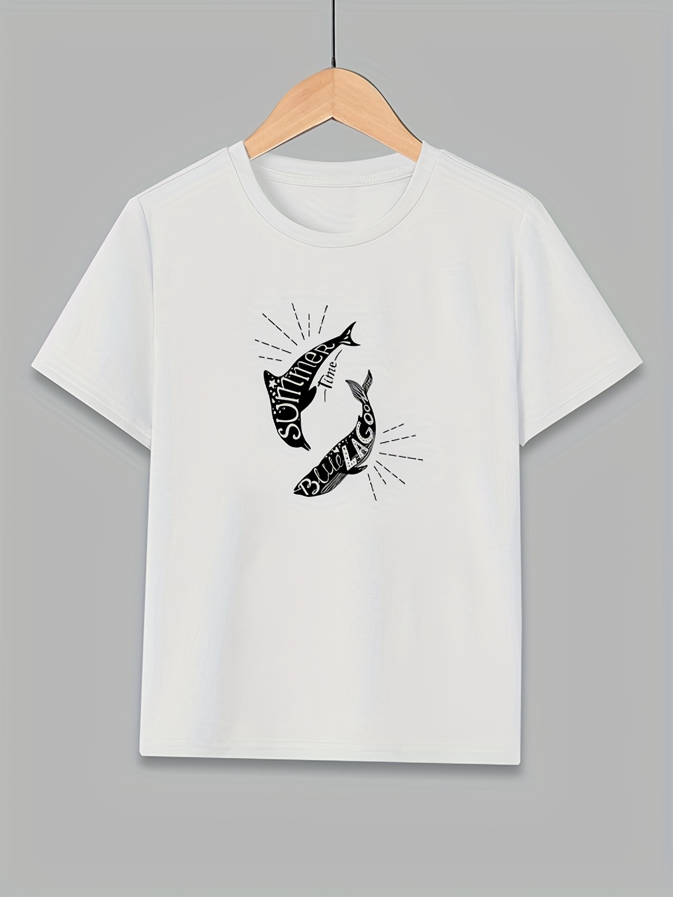 Fishing Shirt Letter Print Boys Creative T shirt Casual - Temu Canada