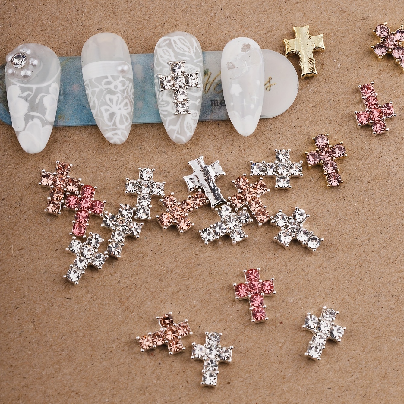 3d Cross Nail Charms Cross Nail Decorations For Nail Art - Temu