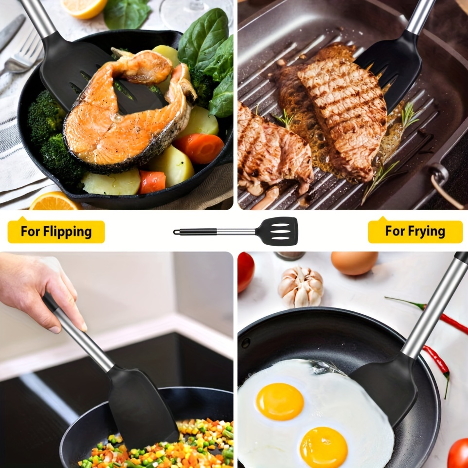 Stainless Steel Frying Fish Shovel, Fish Spatula, Slotted Spatulas Turner  Fish Spatulas For Nonstick Cookware, High Heat Resistant Bpa Free Cooking  Utensils, Ideal For Fish, Eggs, Pancakes - Temu