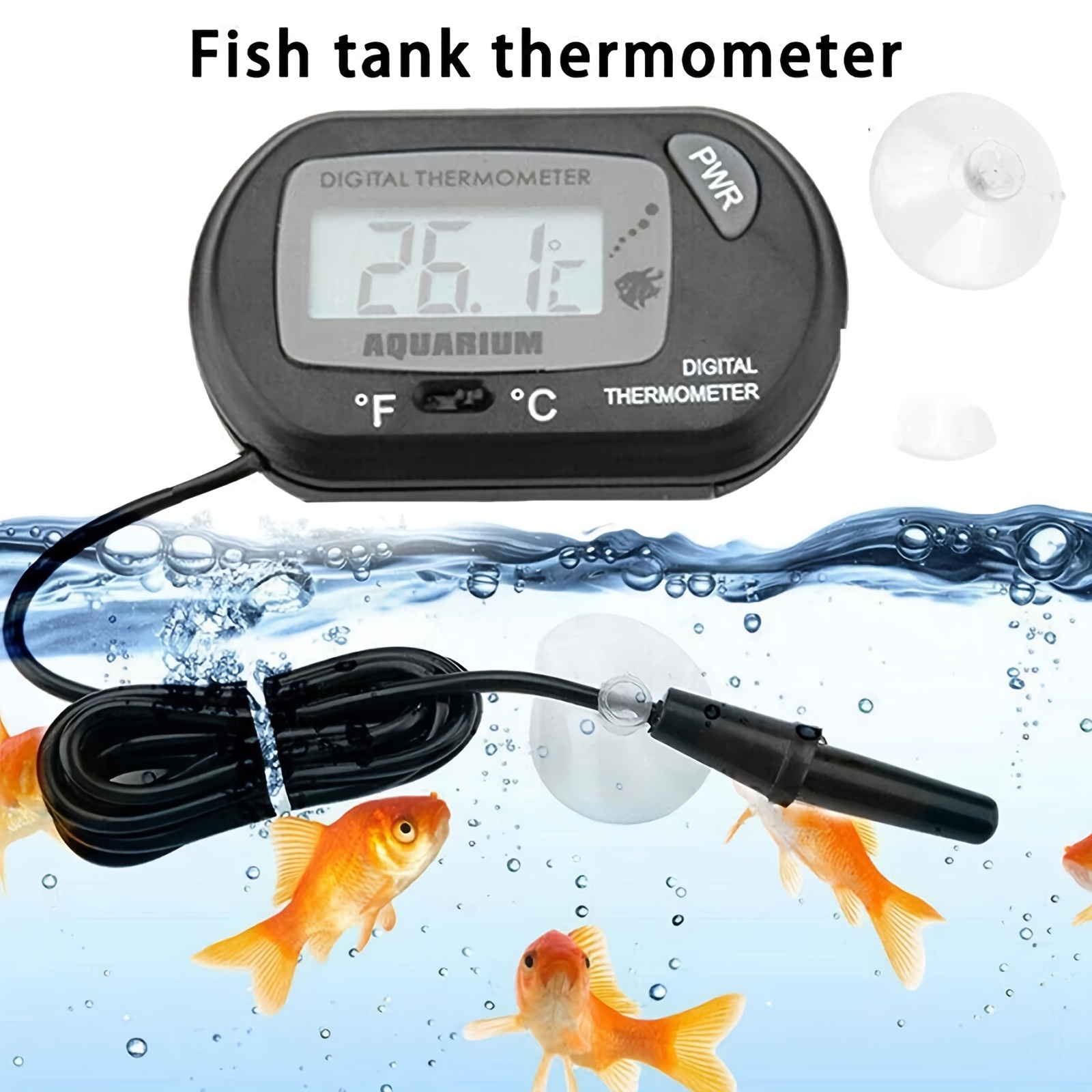 Digital LCD Display Smart Fish Tank Aquarium Thermometer with