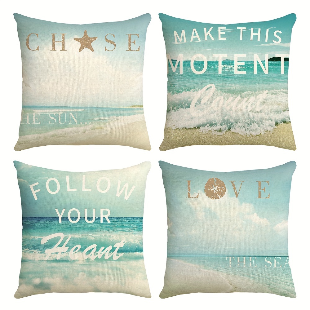 Super Soft Nautical Coastal Throw Pillow Covers Ocean Themed - Temu