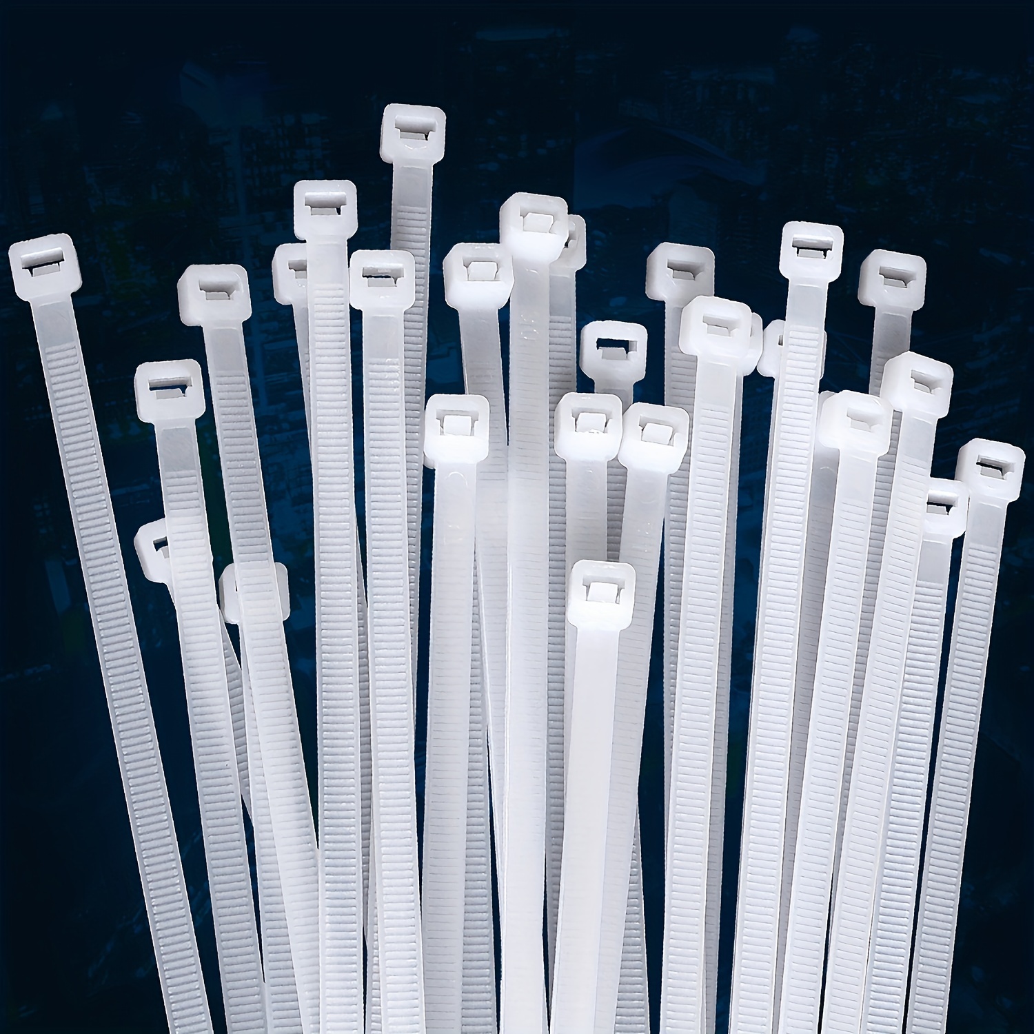 GTSE Bridas reutilizables de 10 pulgadas, color blanco/transparente,  paquete de 100, 50 libras de fuerza, ataduras largas liberables de nailon