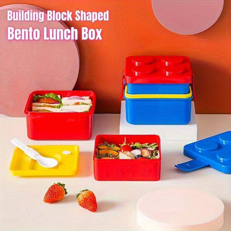 Creative Funny Building Block Splicing Lunch Box For Kids To School Bento  Box Plastic Food Storage Container Microwave Safe