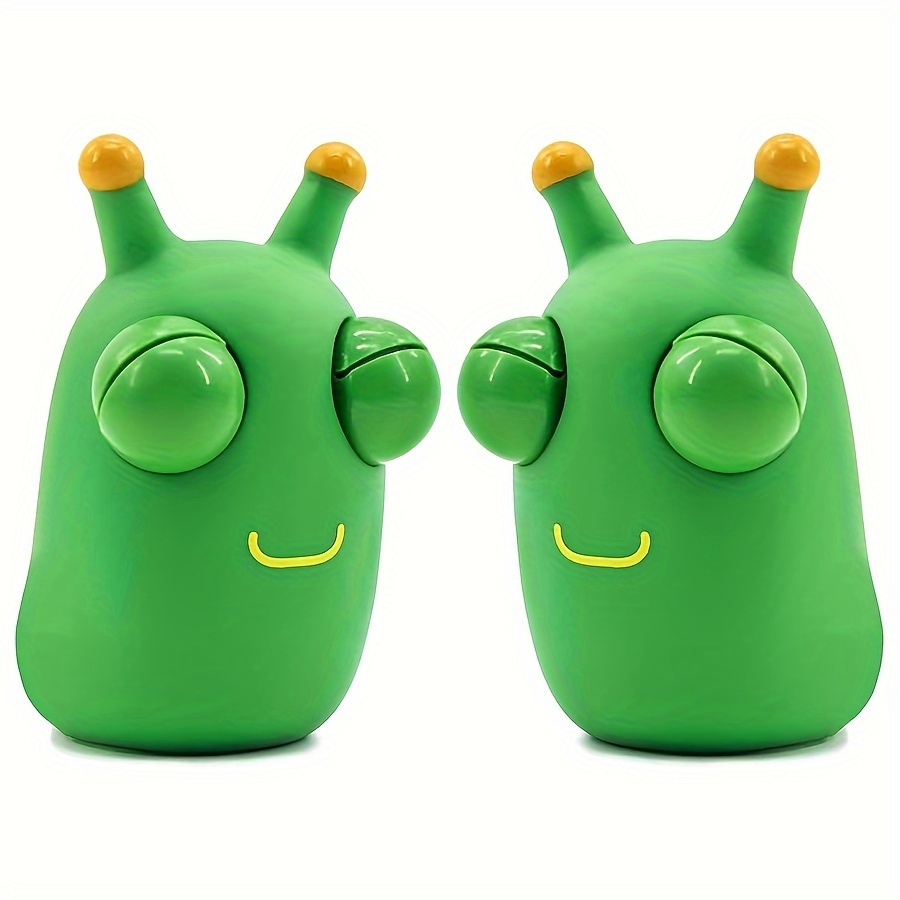 1/2pcs Drôle Herbe Ver Squeeze Jouet Eye Popping Ver Vert Légume Bug Stress  Anxiété Soulagement Sensoriel Fidget Toy Pour Adultes Enfants