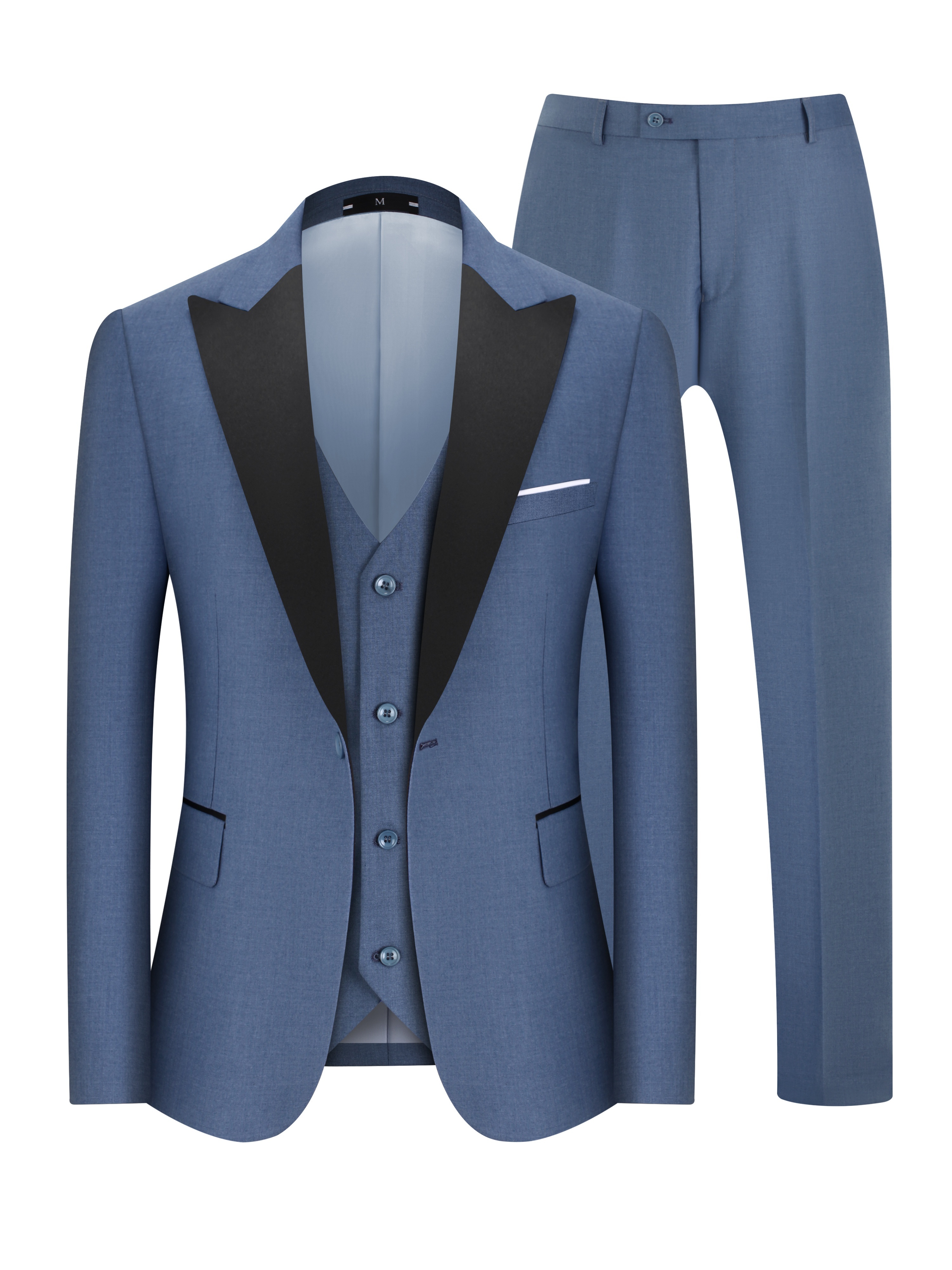 Yievot Mens Suits 3 Piece One Button Blazer Jackets Vest Pants Formal Dress  Party Prom Casual Tuxedo Suits for Men 