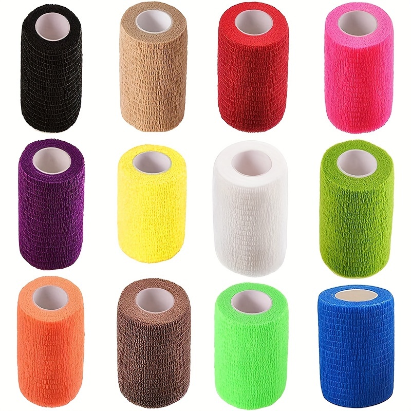 Self Adhesive Bandage Wrap 10 Pack, Athletic Tape , Sports Tape,  Breathable, Waterproof, Elastic Bandage For Sports, Wrist And Ankle Wrap  Tape