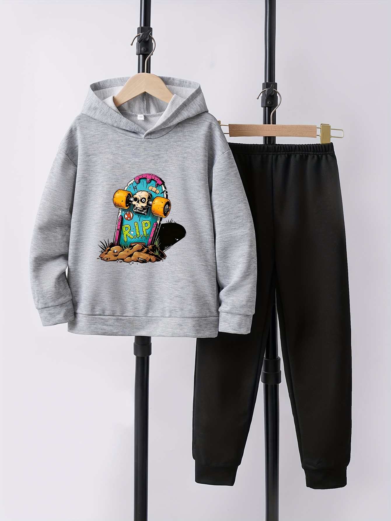 Traje Capucha Estampado skateboard Niños Conjunto Sudadera - Temu Chile