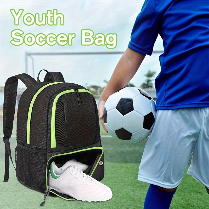 Bolsas de fútbol juvenil - Mochilas deportivas para fútbol, baloncesto,  fútbol con soporte para pelotas para niños y niñas, color negro : Deportes  y Actividades al Aire Libre 