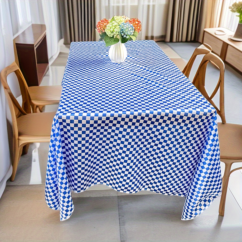 Simple Modern Colorful Checkered Encrypted Satin Tablecloth