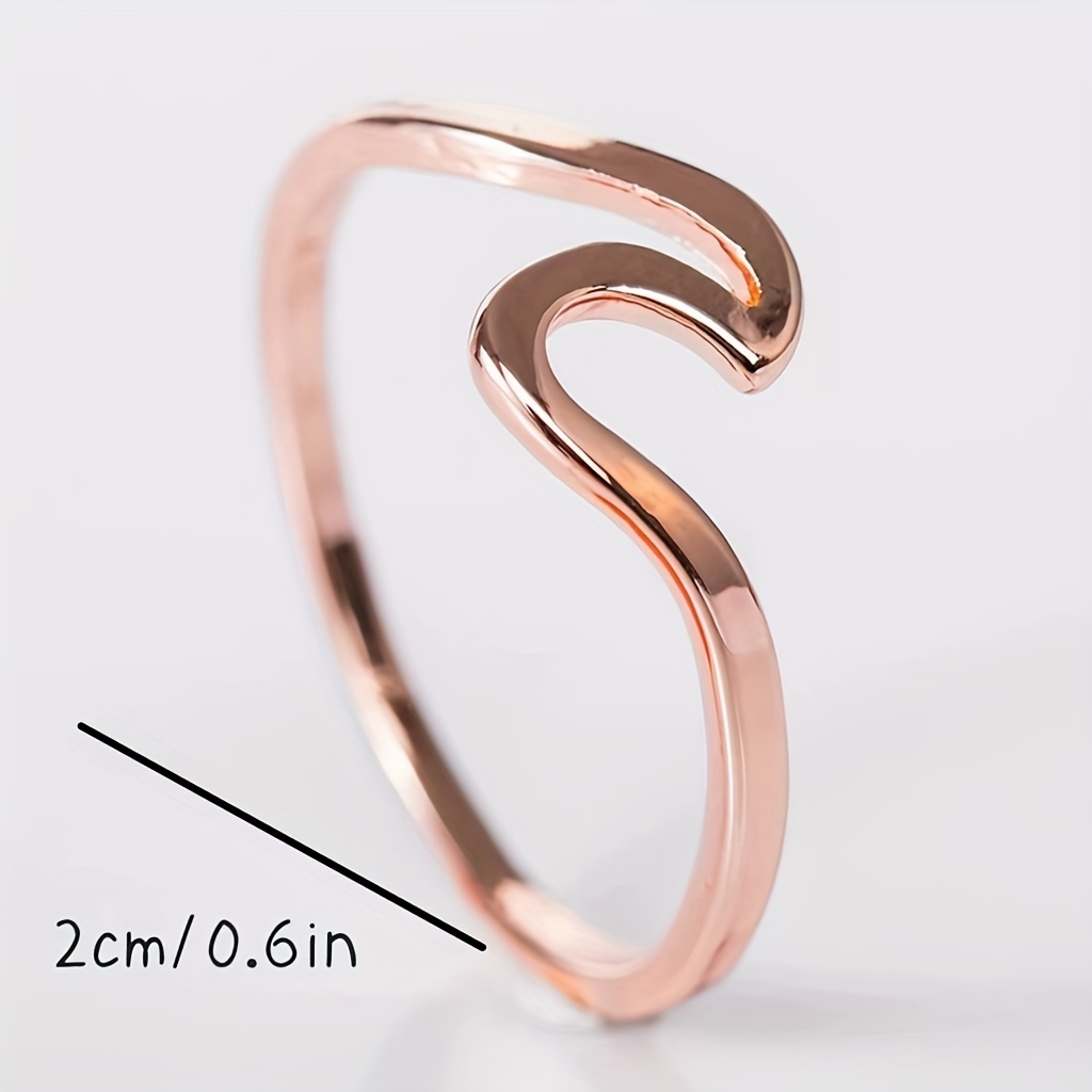 Wave Ring Electroplated Alloy Finger Ring For Men