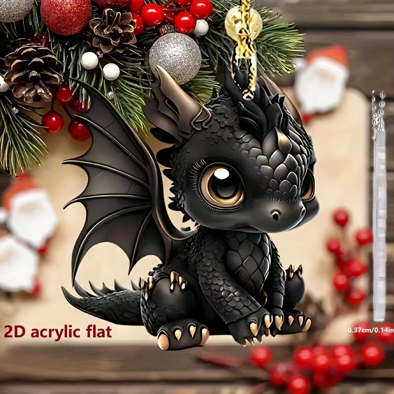 1 Pc Pendentif Acrylique Dragon De Noël Art Déco Pendentif - Temu