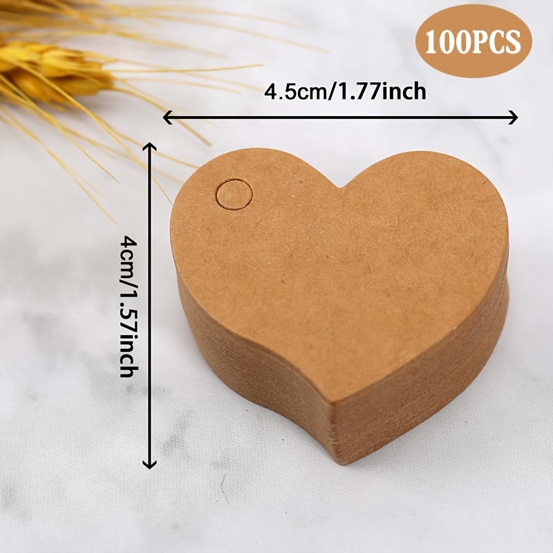 Size About ~ Love Tag Kraft Paper Blank Heart Cards Label - Temu