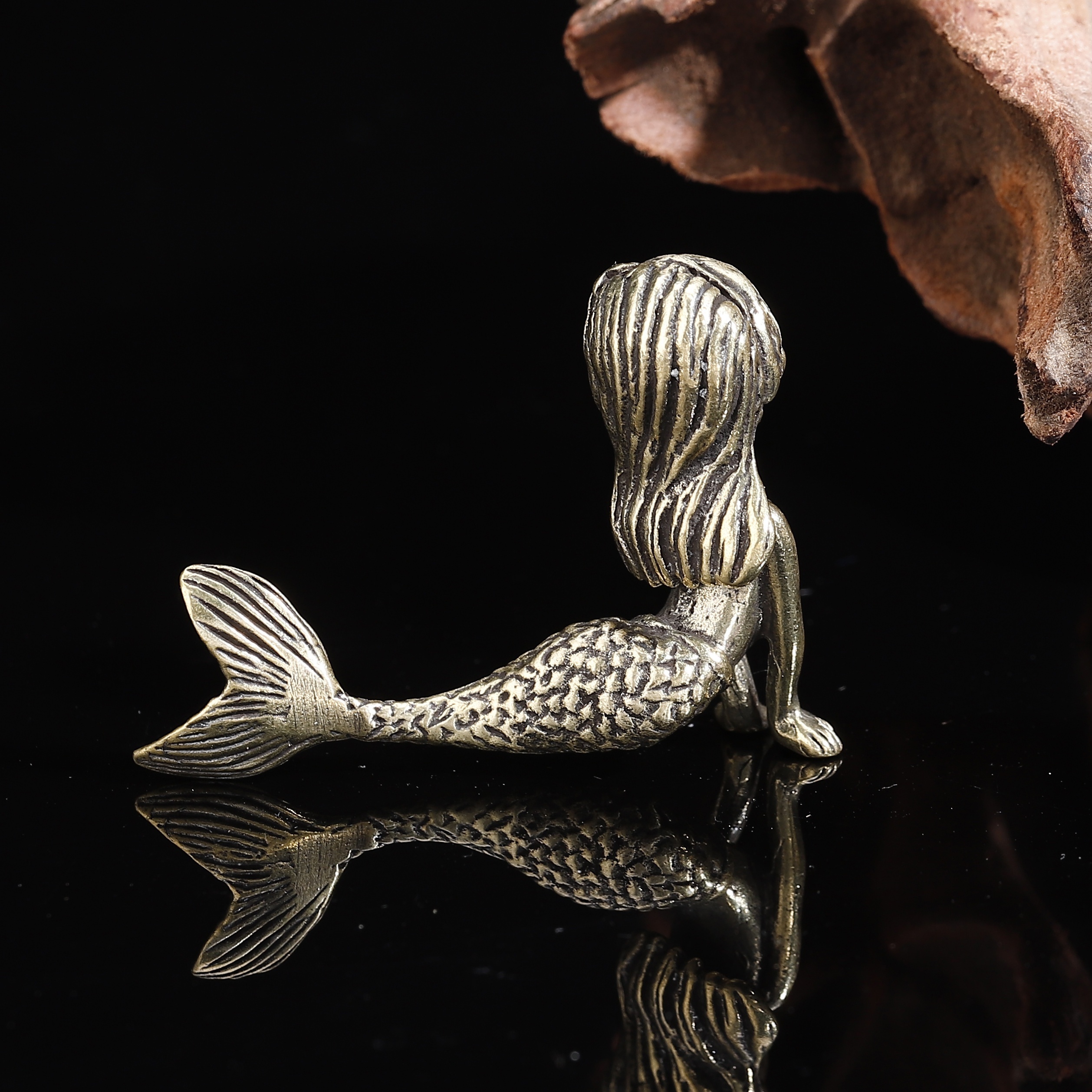 Solid Brass Fish Figurine Small Statue Home Ornaments Animal Figurines Gift