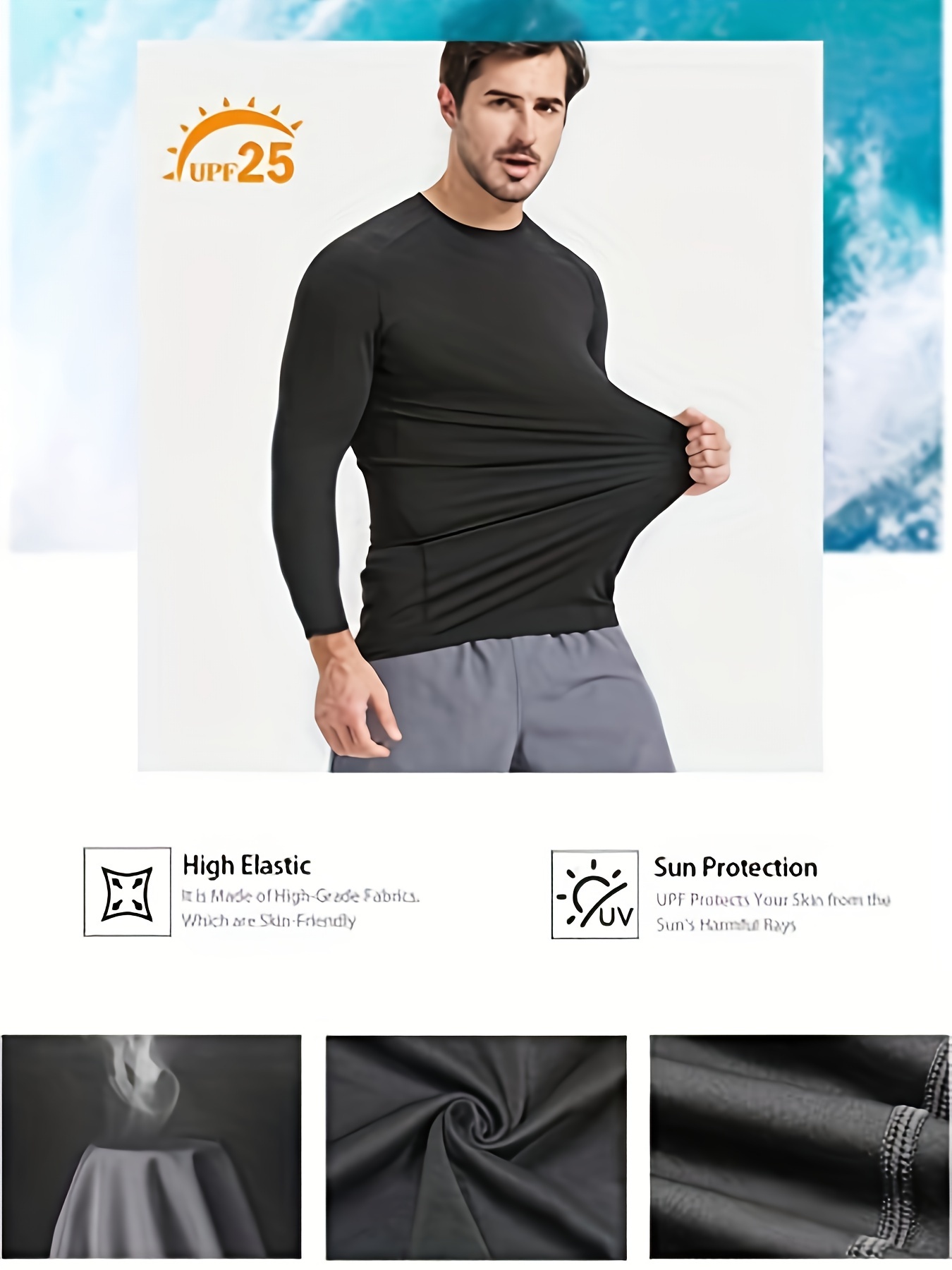 4pcs Compression High Neck Shirts, Men's Long Sleeve Athletic Moisture  Wicking Base Layer Undershirt Shirt For Sports Workout