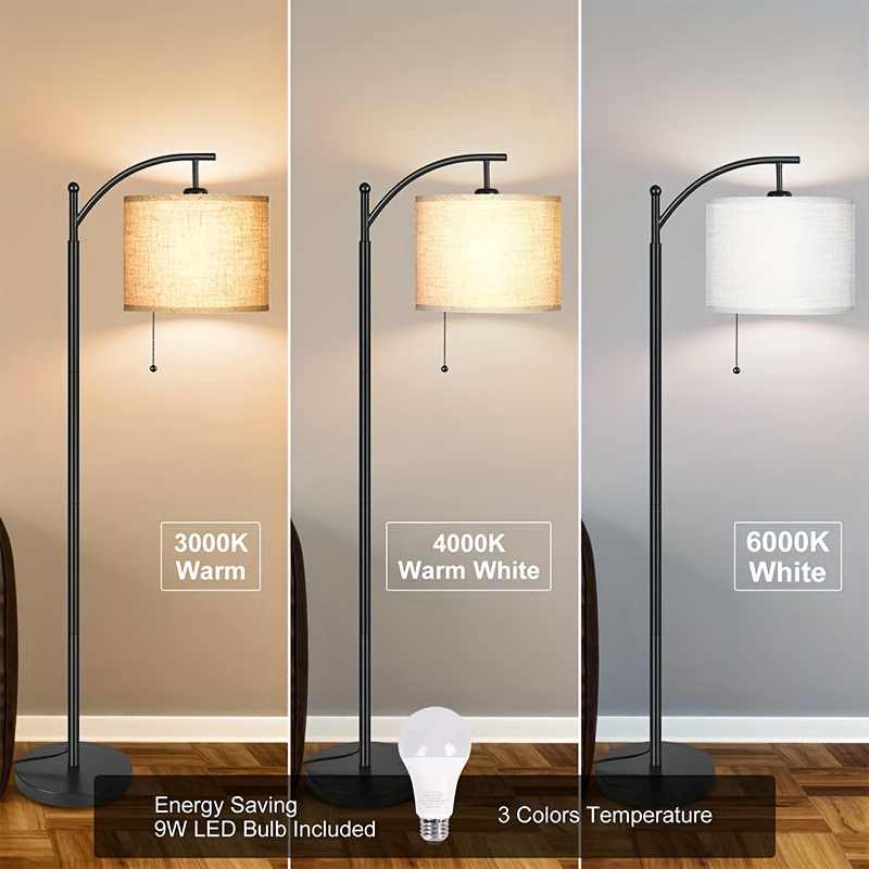 Floor Lamp For Living Room, With 3 Color Temperatures, Standing