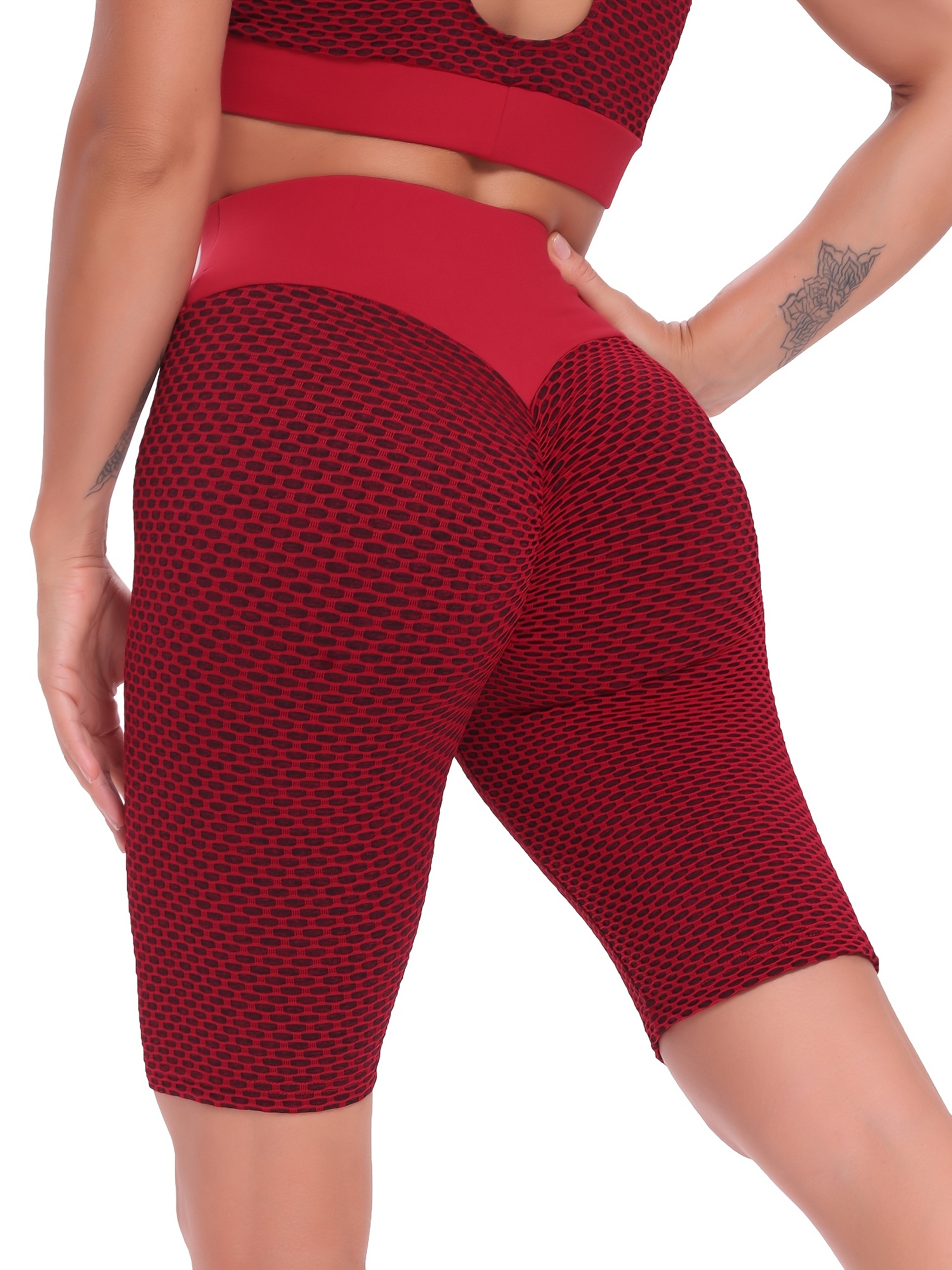 Bubble Jacquard Shorts High Waist Butt Lifting Yoga Shorts