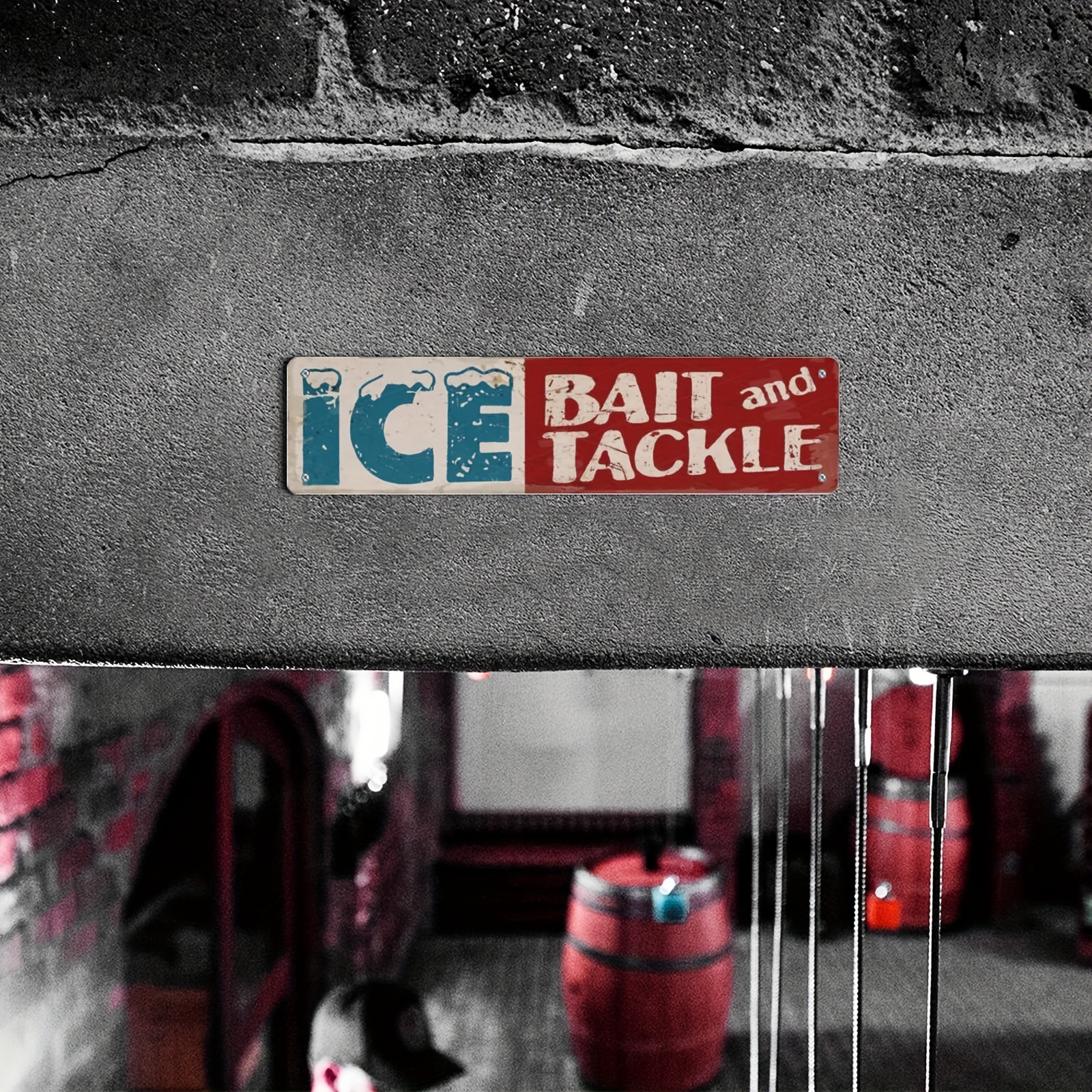 1pc Ice Bait Tackle Retro Tin Sign, Fishing Spot Funny Metal Sign, Wall  Decor, Garage, Bar, Outdoor Decor, 16x4inch