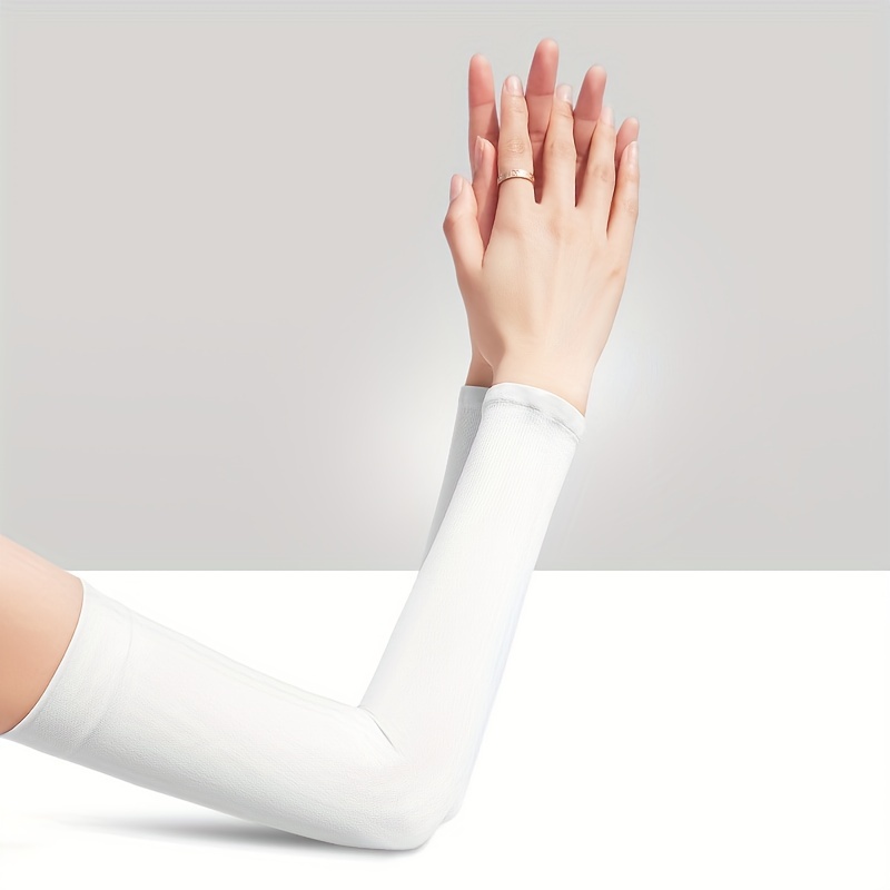 1 Pair Solid Color Sun Protection Arm Sleeves For Driving Temu New