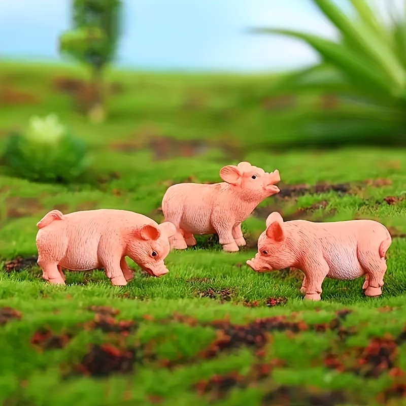 Darice Fairy Garden Animals: Resin Mini Pigs, 3 pack 