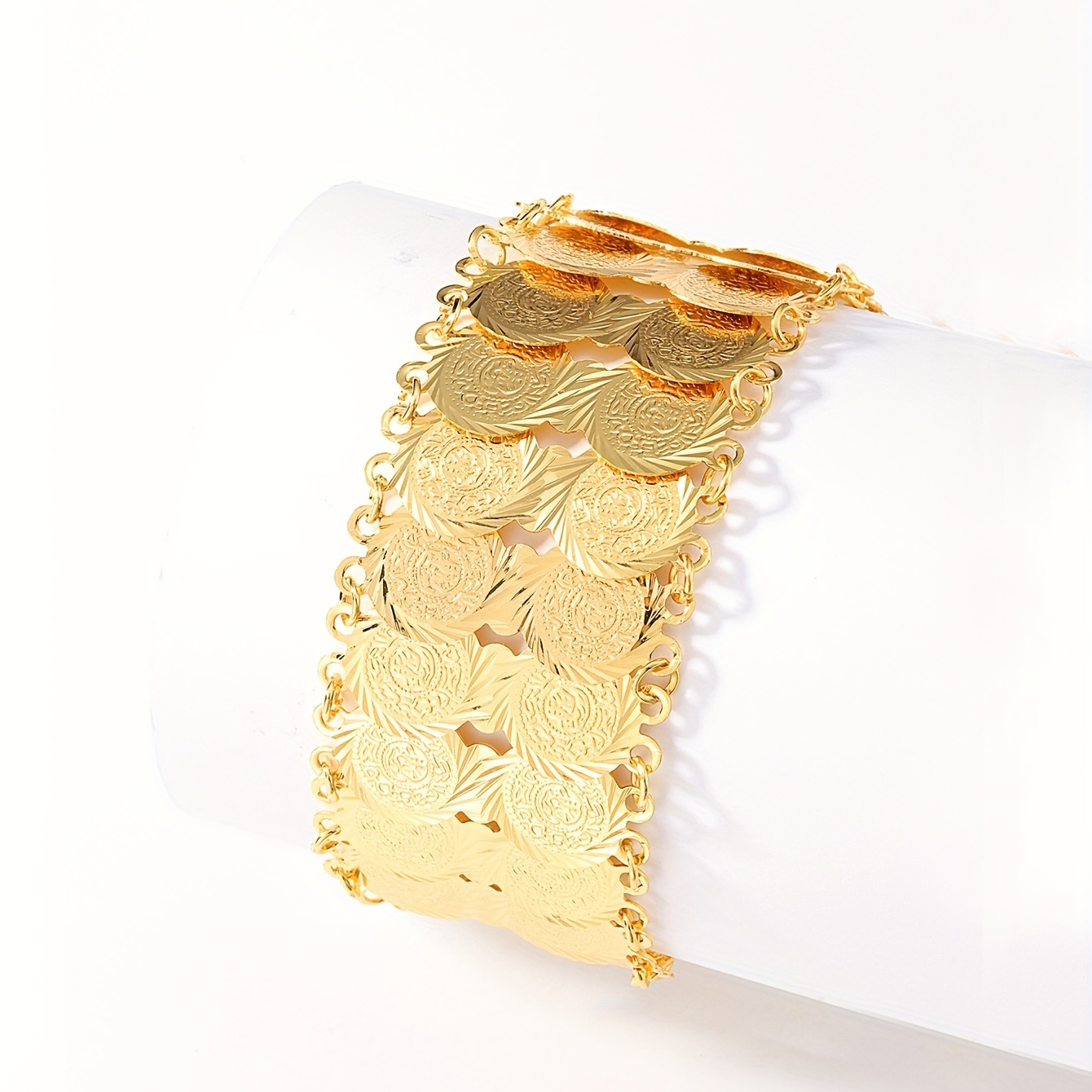 Golden Double Layer Ancient Coin Bracelet