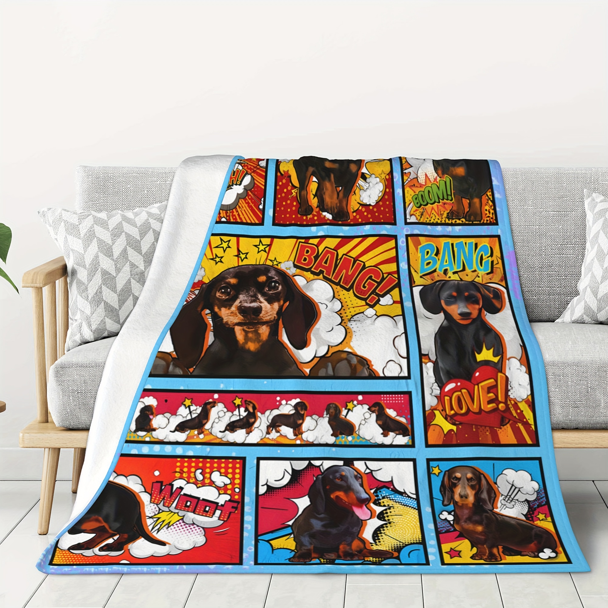 Dog shop print throws