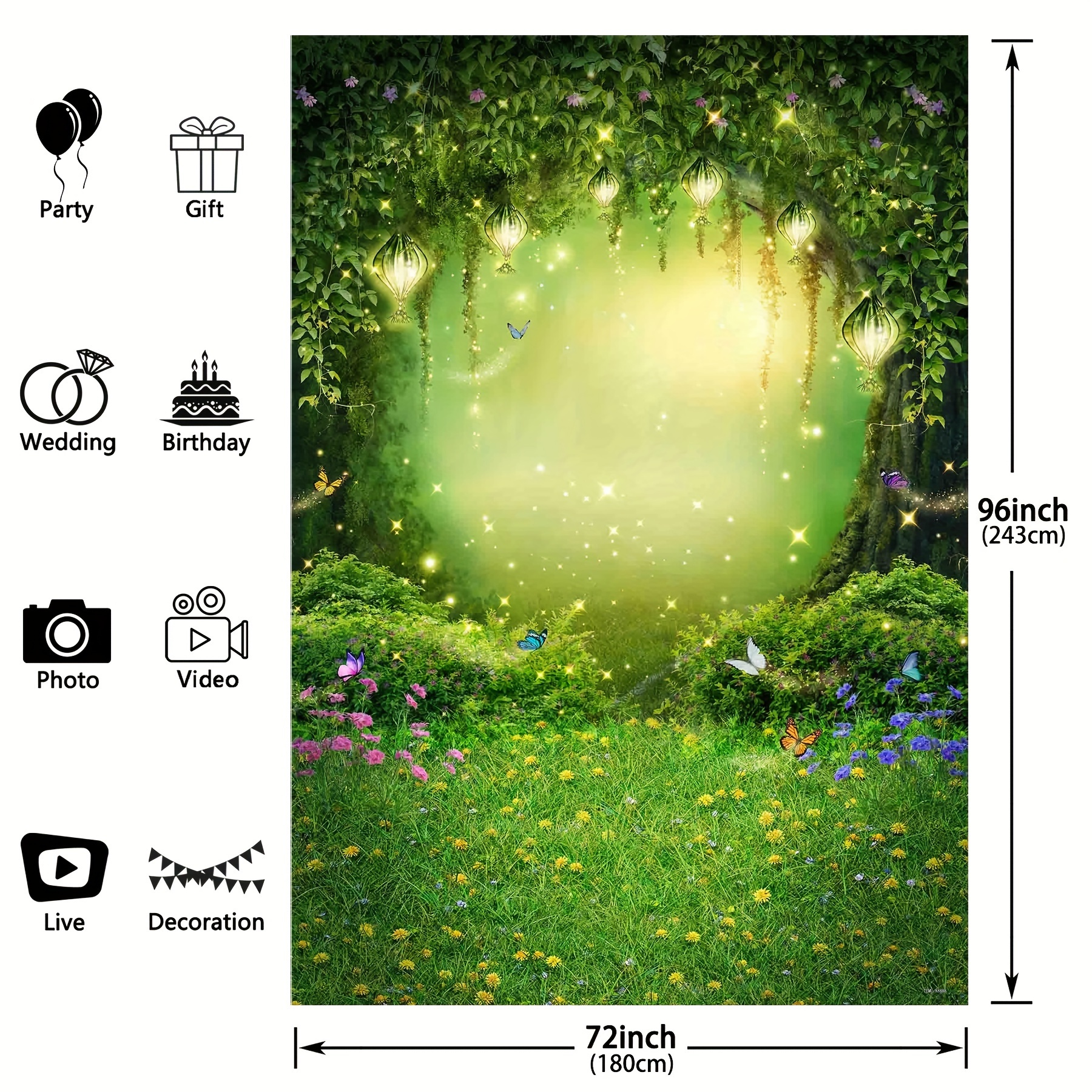 Spring Enchanted Forest Polyester Photography Backdrop - Temu