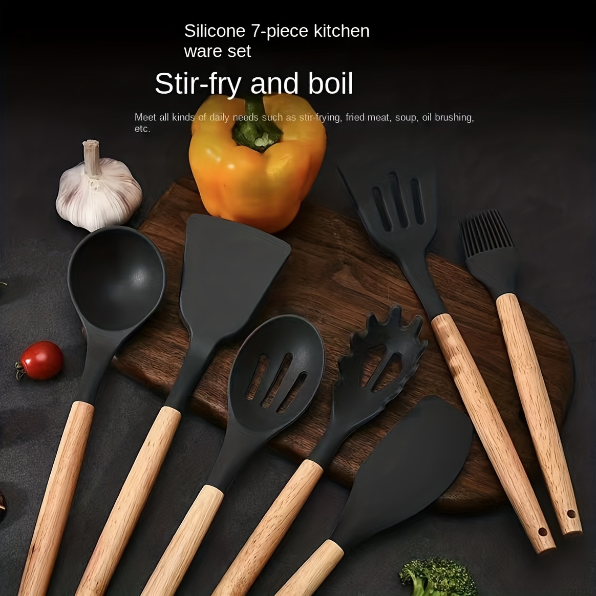 YUTUY Ustensiles de Cuisine Silicone,49pcs Ensemble d'ustensiles de Cuisine  en Silicone avec 20 Hameçons,9 Cuillères à Mesurer,Accessoire Cuisine Set  Antiadhésif-Gris Foncé : : Cuisine et Maison