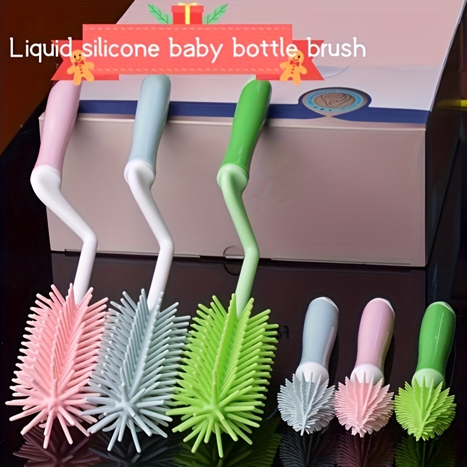 Spazzola per biberon rotazione di 360 gradi manico lungo spazzole in  Silicone strumenti per la pulizia