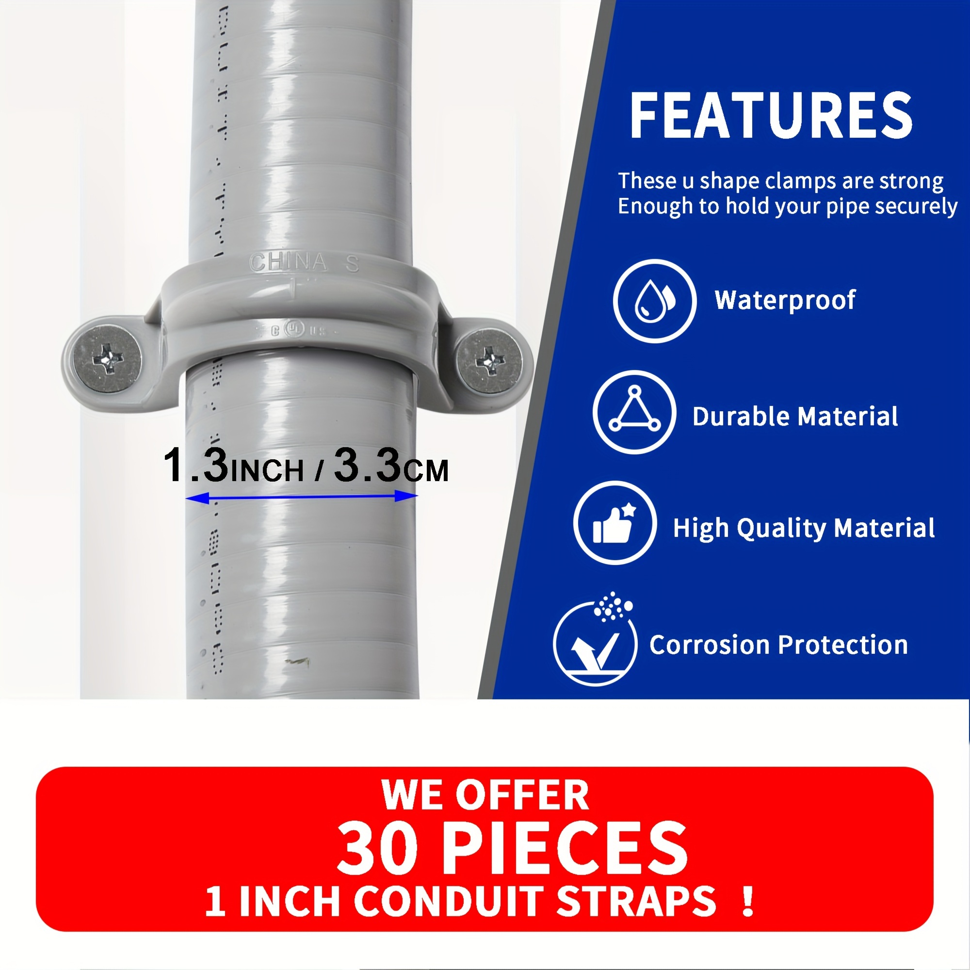 2 inch conduit deals clamps