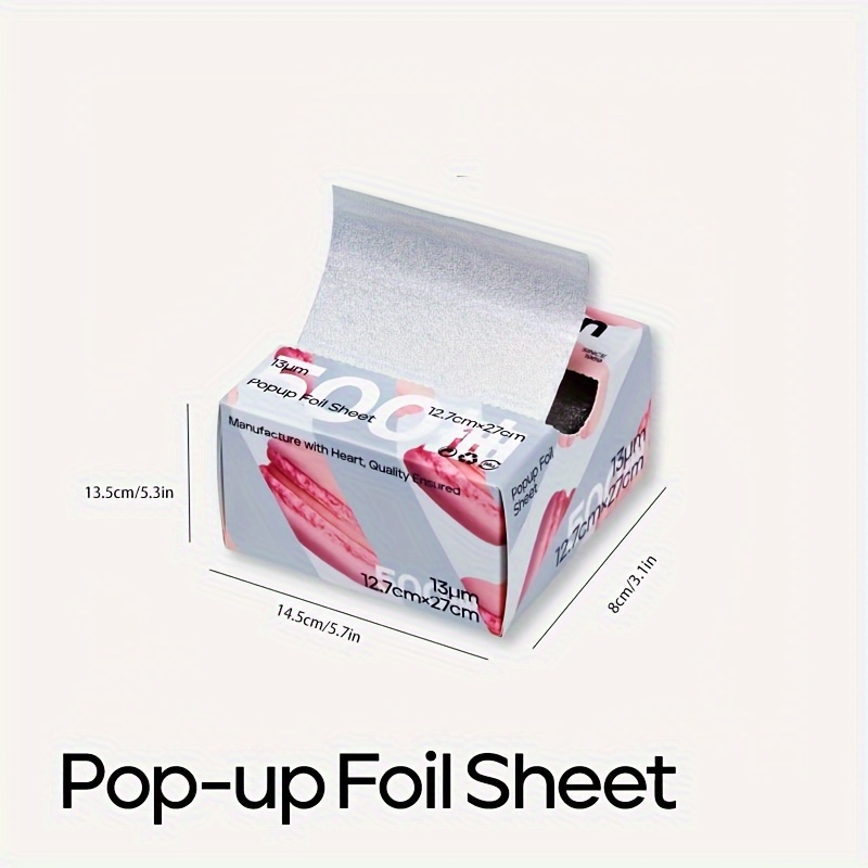 500 Foil Sheets, Embossed Sheets Silvery Aluminum Foil Pop-up Dispenser,  Hair Coloring Foil, 500 Pre-cut Sheets Non-slip Textured Sheets For Hair  Foil Coloring And Highlighting Sheet Applications - Temu