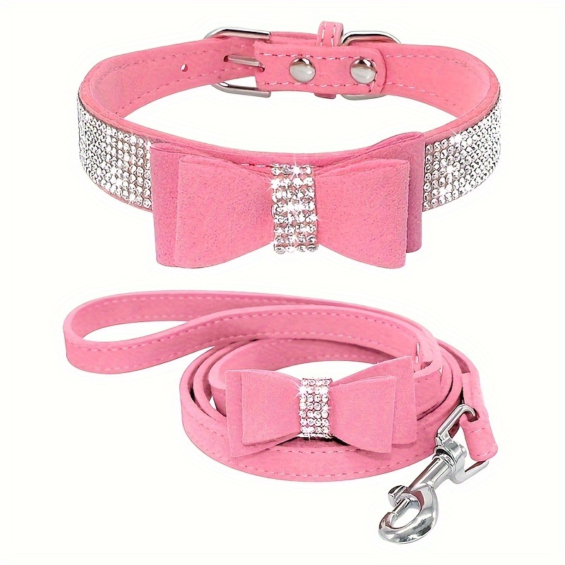 Pink sparkly dog collar best sale