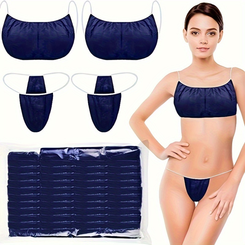 50 Pcs Disposable Spa Bras - Women's Backless Bra Underwear for Spray  Tanning