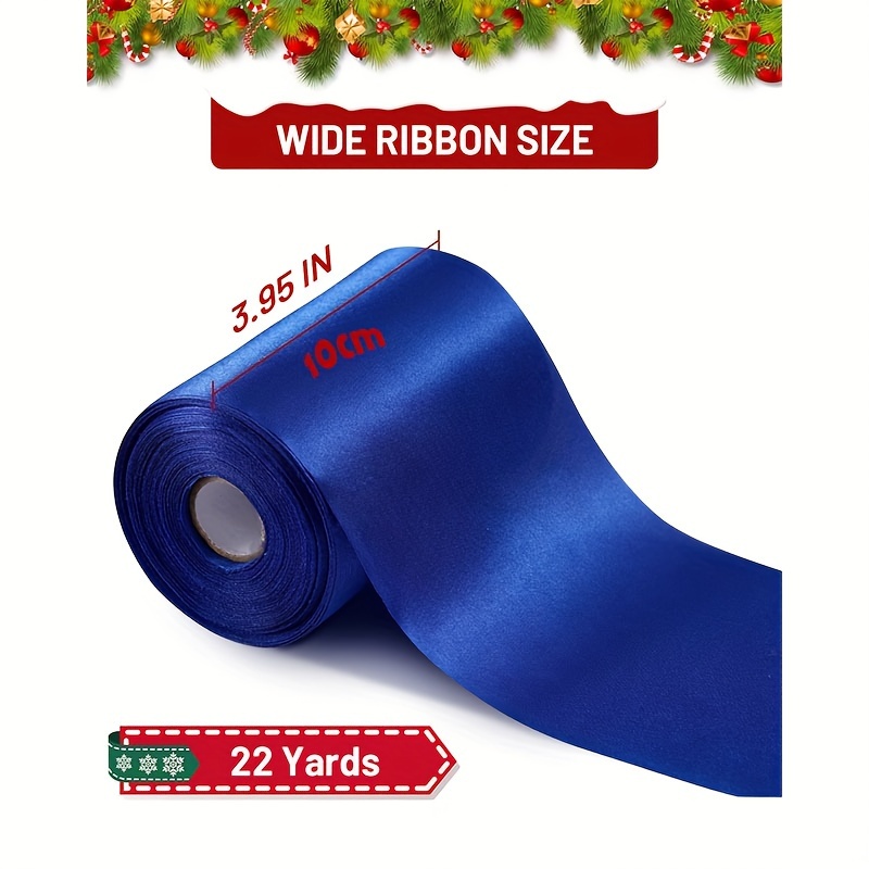 Royal Blue Satin Ribbon Solid Fabric Large Ribbon4 Inch x 22yd