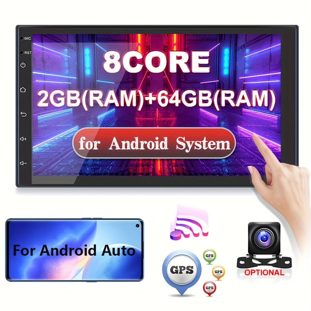 8 Core 2+ Ips 2 Din Car Stereo Radio Android 13 Car Player - Temu