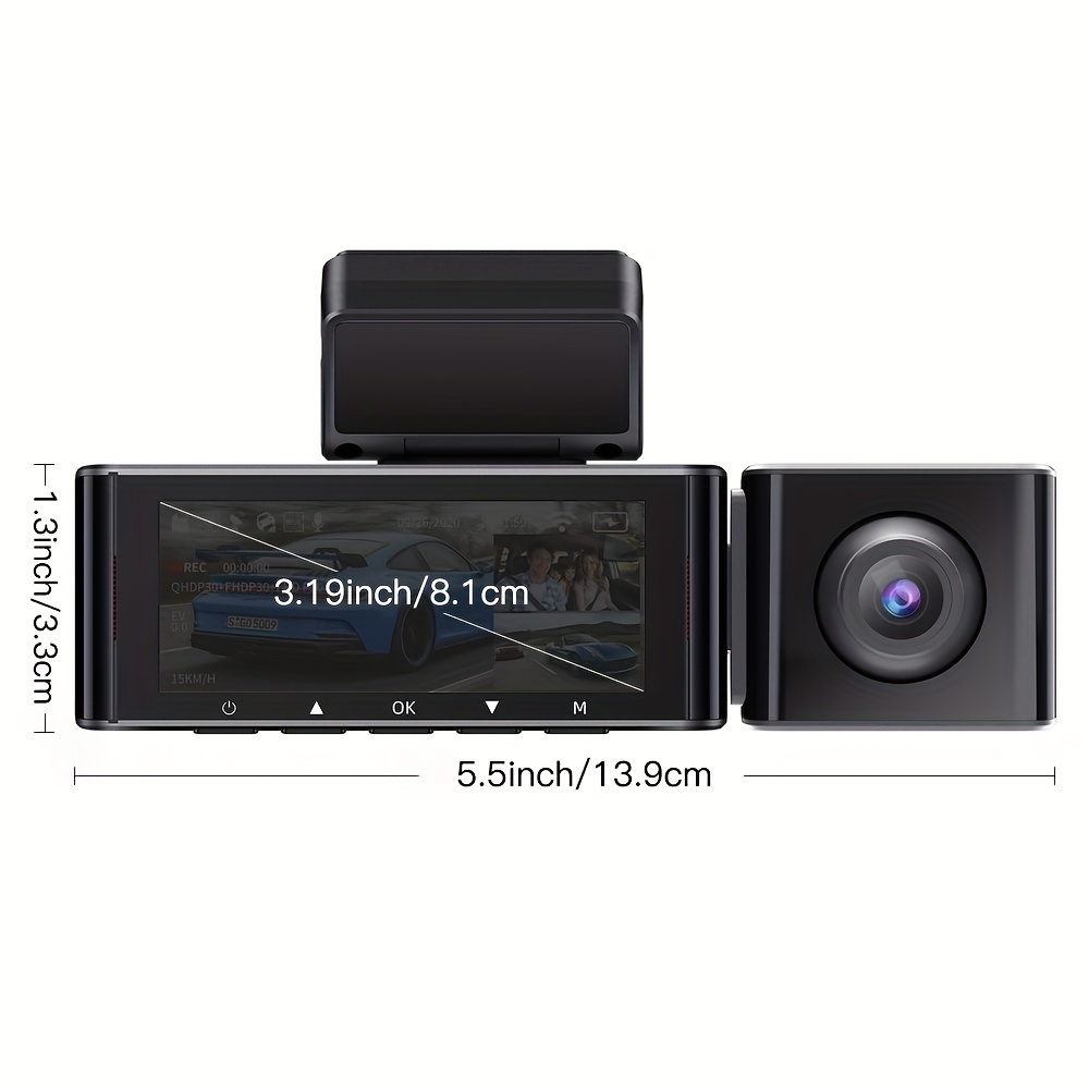 3 Channel 4K Dash Cam, WiFi Dual Dash Camera for Cars, 3 Channel Dash Cam  with