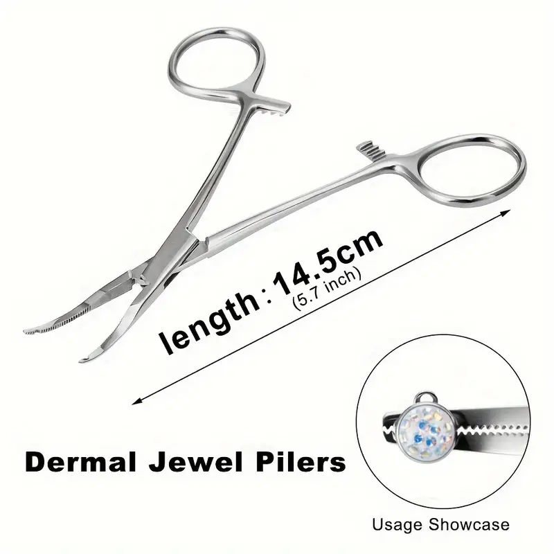 Steel Body Piercing Tools Septum Hemostat Forceps Dermal Scissors 16  variations