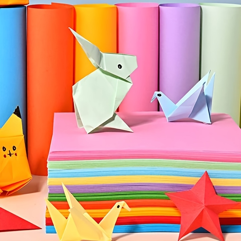 Carton de papier coloré carré fait main pour enfants, matériel de  bricolage, mille grues, rose, 100 feuilles - AliExpress