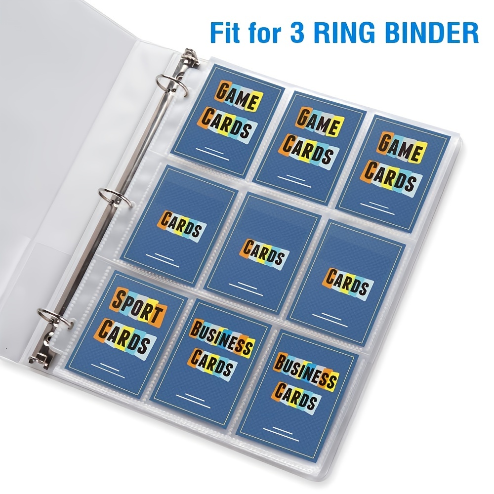 50pcs Trading Card Sleeves 9 Pocket Card Sleeves Card Binder Pages Binder  Sheets A4