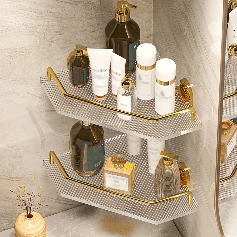 Gold Bathroom Shelves Black Silver Corner Shelf Wall Mounted