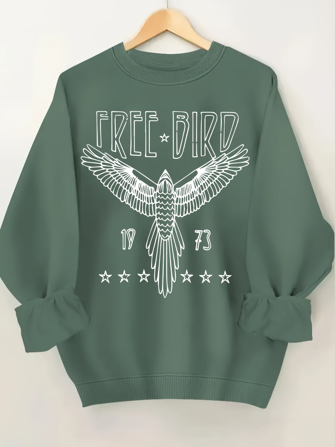 Plus Size Eagle Letter Print Sweatshirt Casual Long Sleeve Temu South