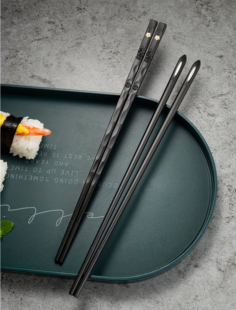 Reusable Metal Plastic Chopsticks Set Elegant Tableware - Temu