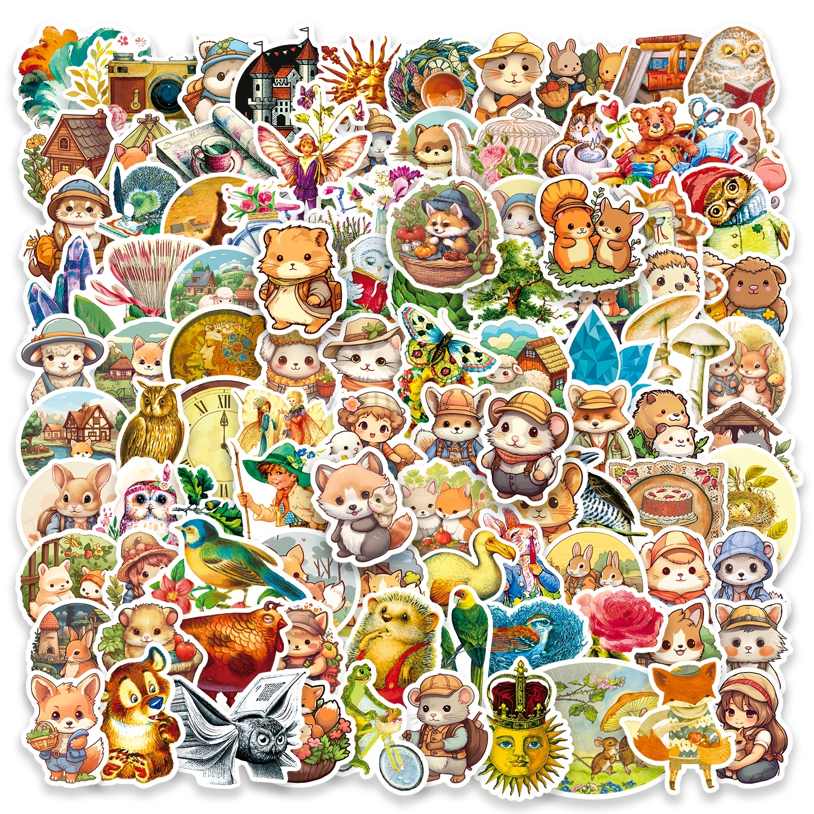 Cartoon Small Animal Stickers Cute Animal Graffiti Stickers - Temu