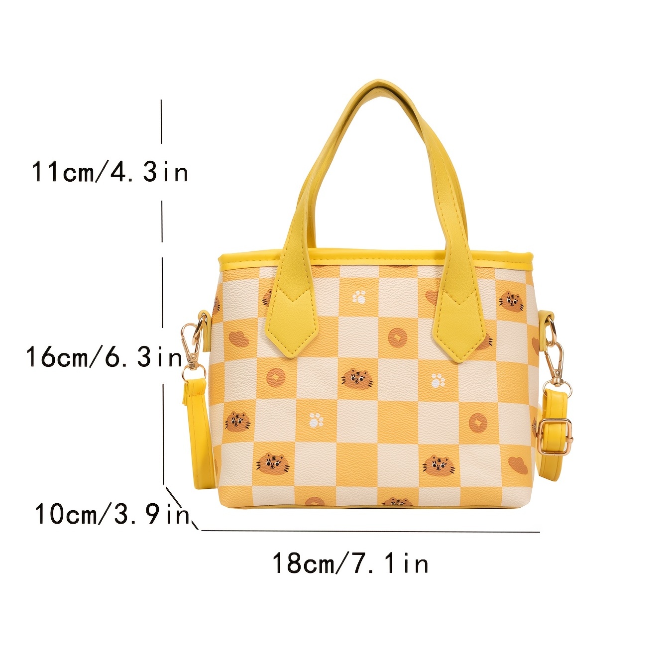 Checkered Graphic Baguette Bag