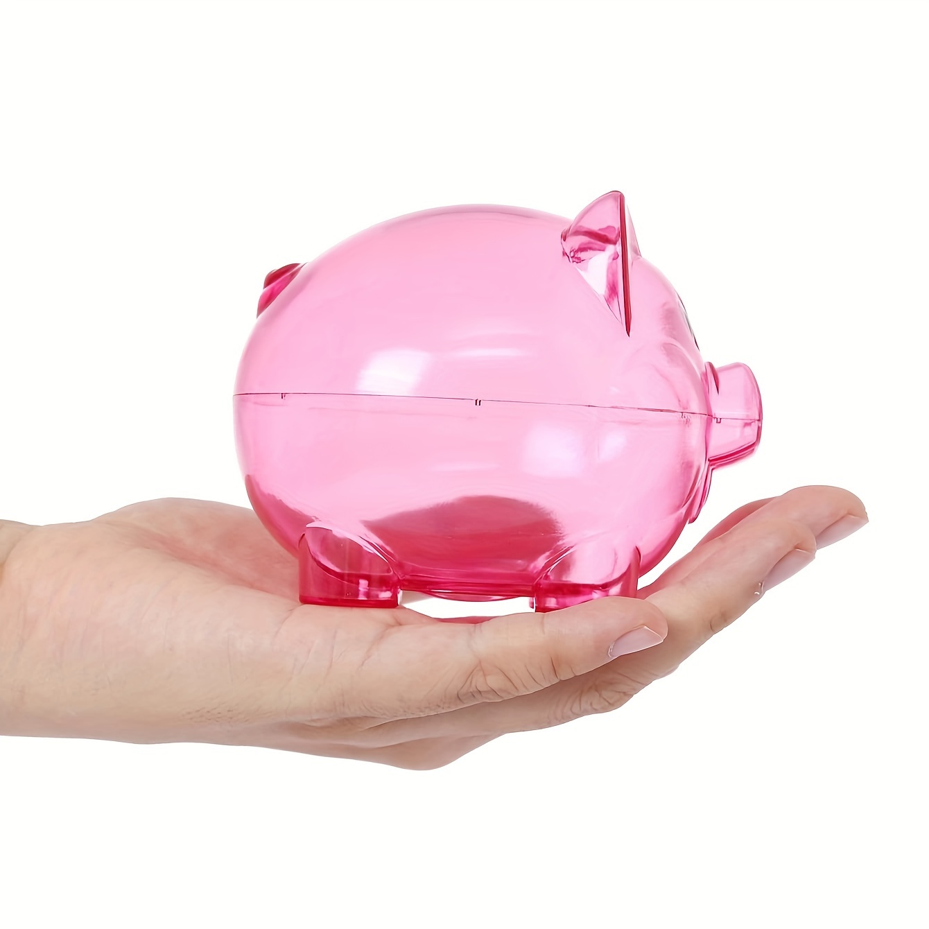 1pc Cute Piggy Bank Plastic Pig Money Bank Piggy Bank Pig Money Box Coin  Bank Plastic Saving(big) (pink)