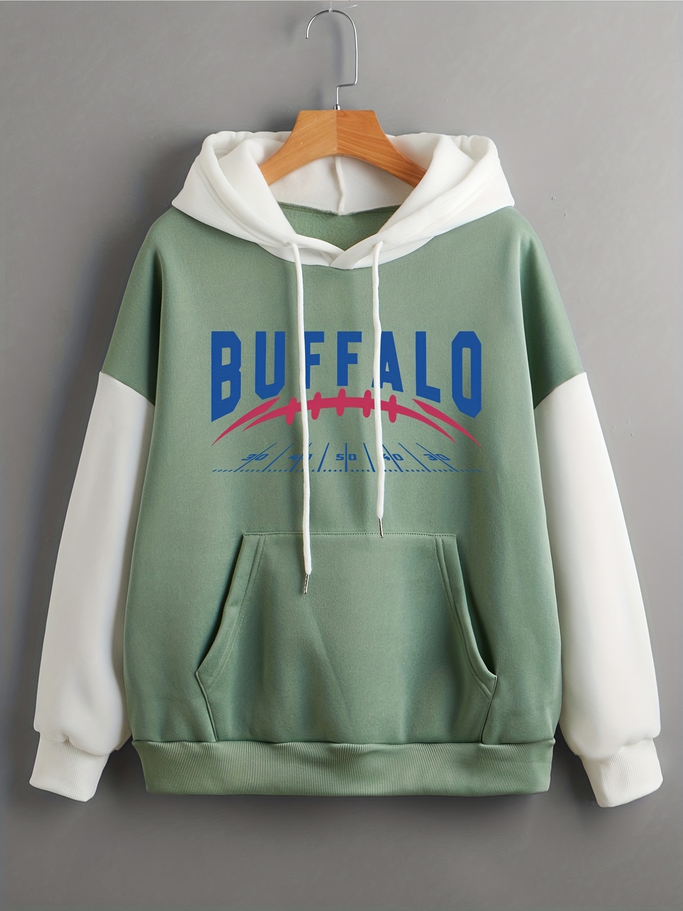 Halloween Buffalo Print Hoodie Casual Pocket Long - Temu