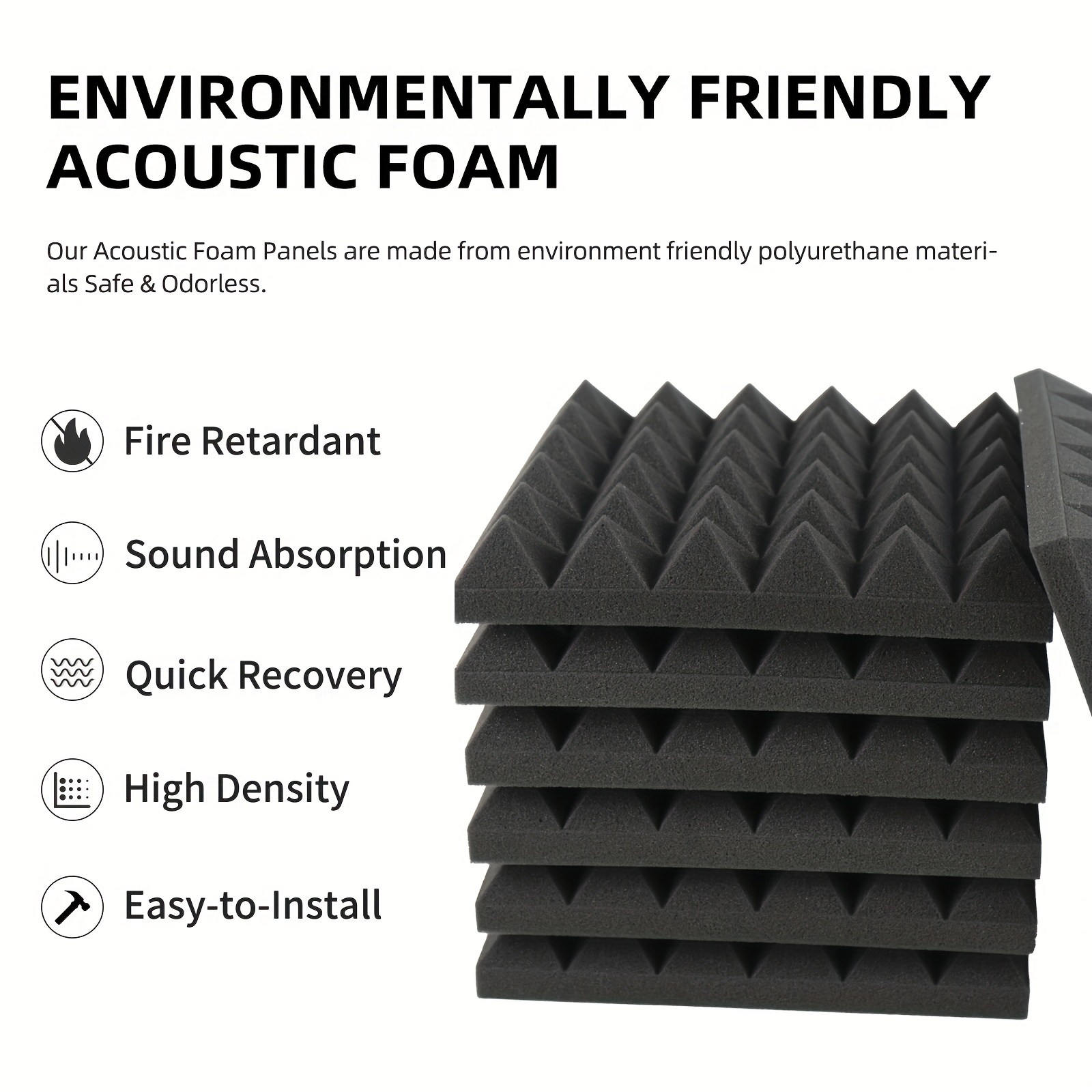 Acoustic Panels Pyramid Acoustic Foam Fire proofed - Temu
